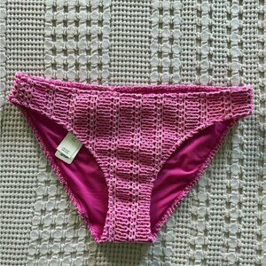 NEW Aerie Pink Crochet Bikini‎ Bottom Size M